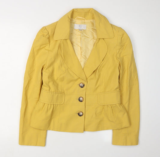 CC Women's Yellow Petite Blazer, Size 10, Elegant Businesswear