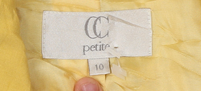 CC Women's Yellow Petite Blazer, Size 10, Elegant Businesswear