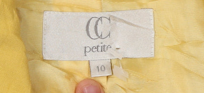CC Women's Yellow Petite Blazer, Size 10, Elegant Businesswear