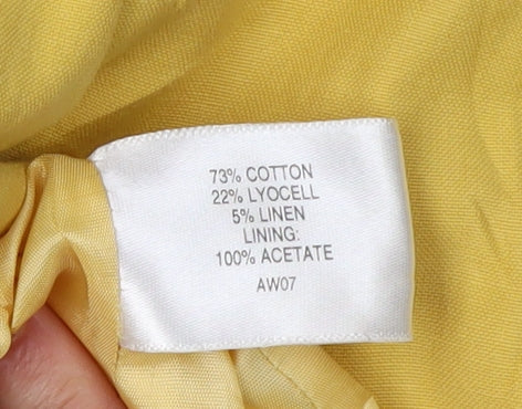 CC Women's Yellow Petite Blazer, Size 10, Elegant Businesswear