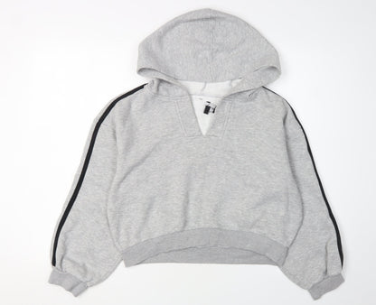 PrettyLittleThing Women's Grey Pullover Hoodie M
