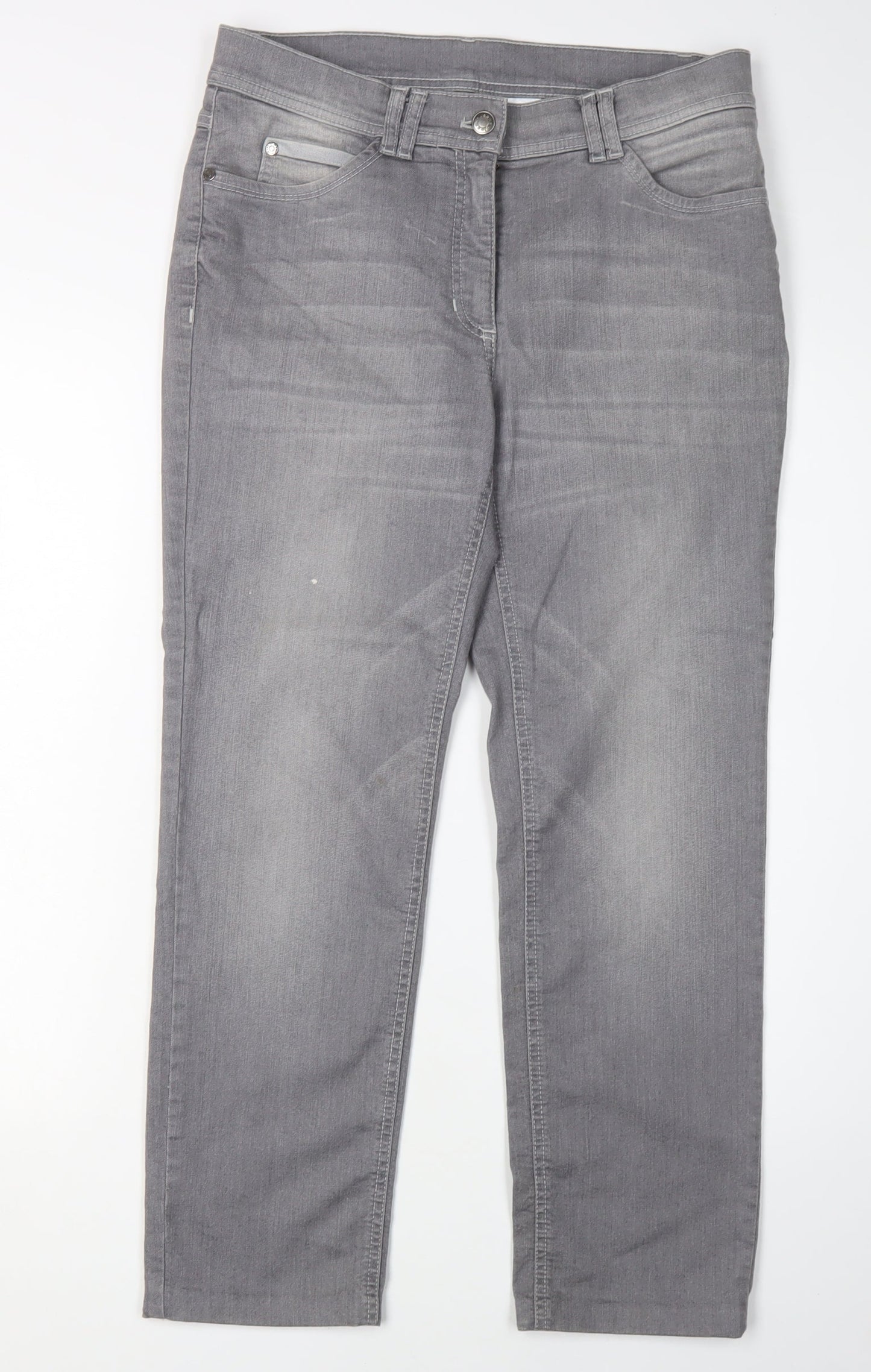 Gelco Women's Grey Straight Leg Jeans, Size 10