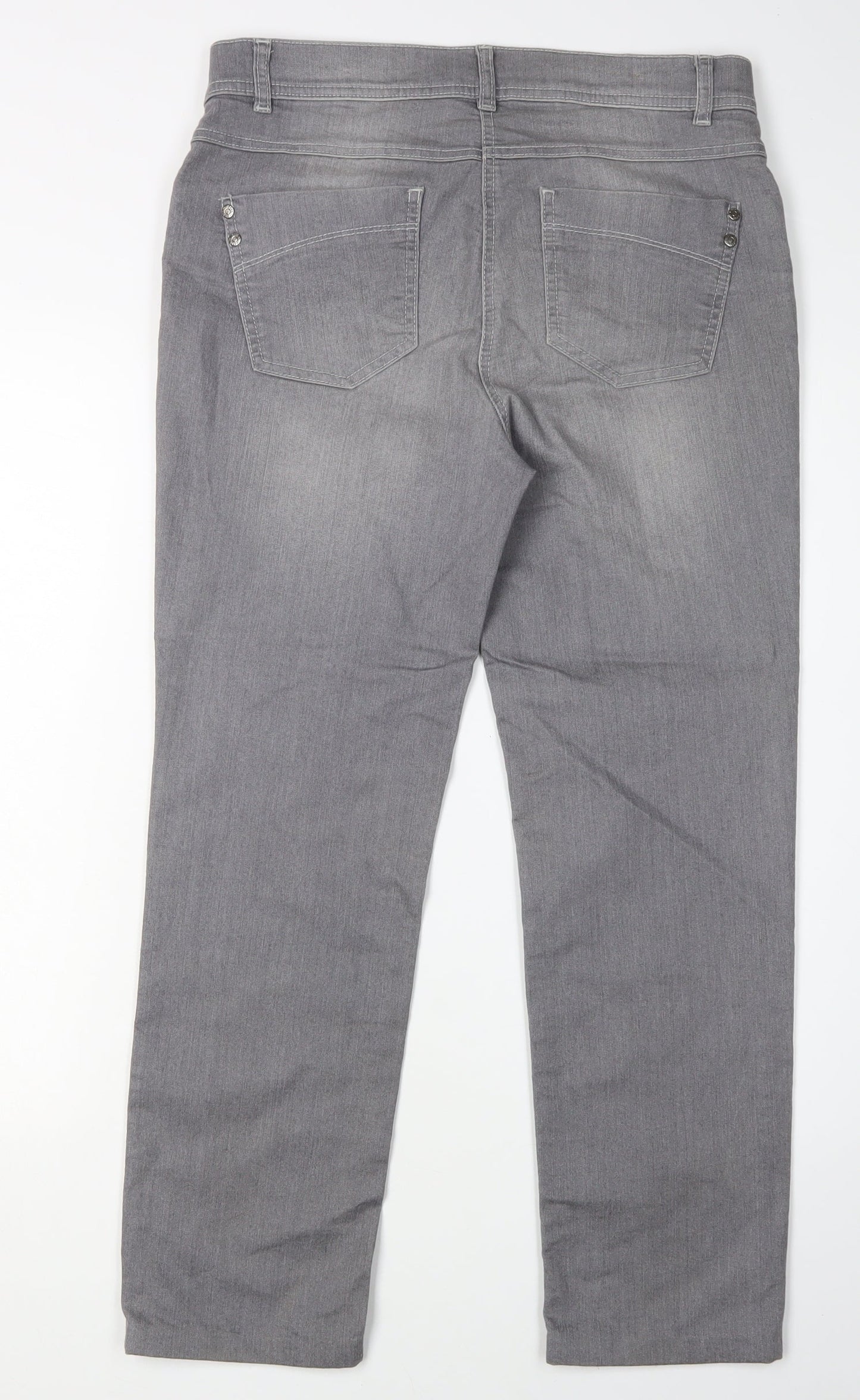 Gelco Women's Grey Straight Leg Jeans, Size 10