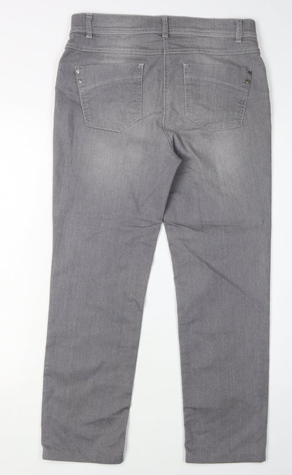 Gelco Women's Grey Straight Leg Jeans, Size 10