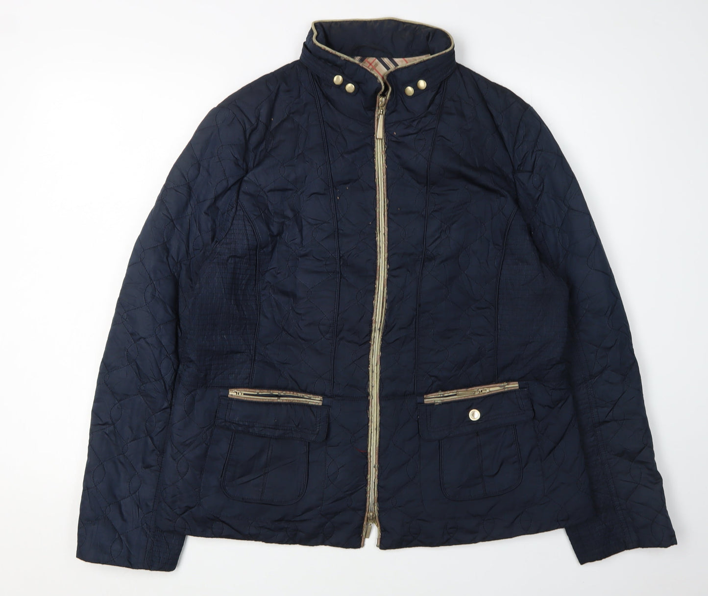 Womens UK Size 16 Gerry Weber Blue Quilted Coat
