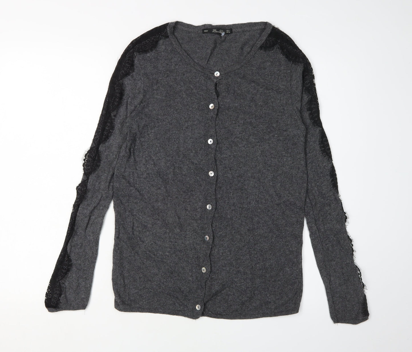 Womens UK Size 12 Zara Knit Grey Cardigan Jumper