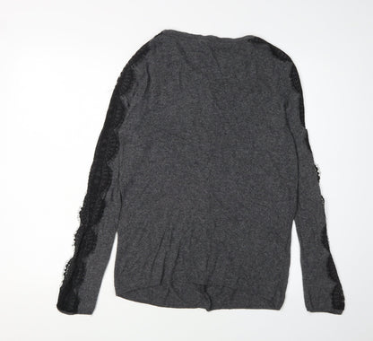 Womens UK Size 12 Zara Knit Grey Cardigan Jumper