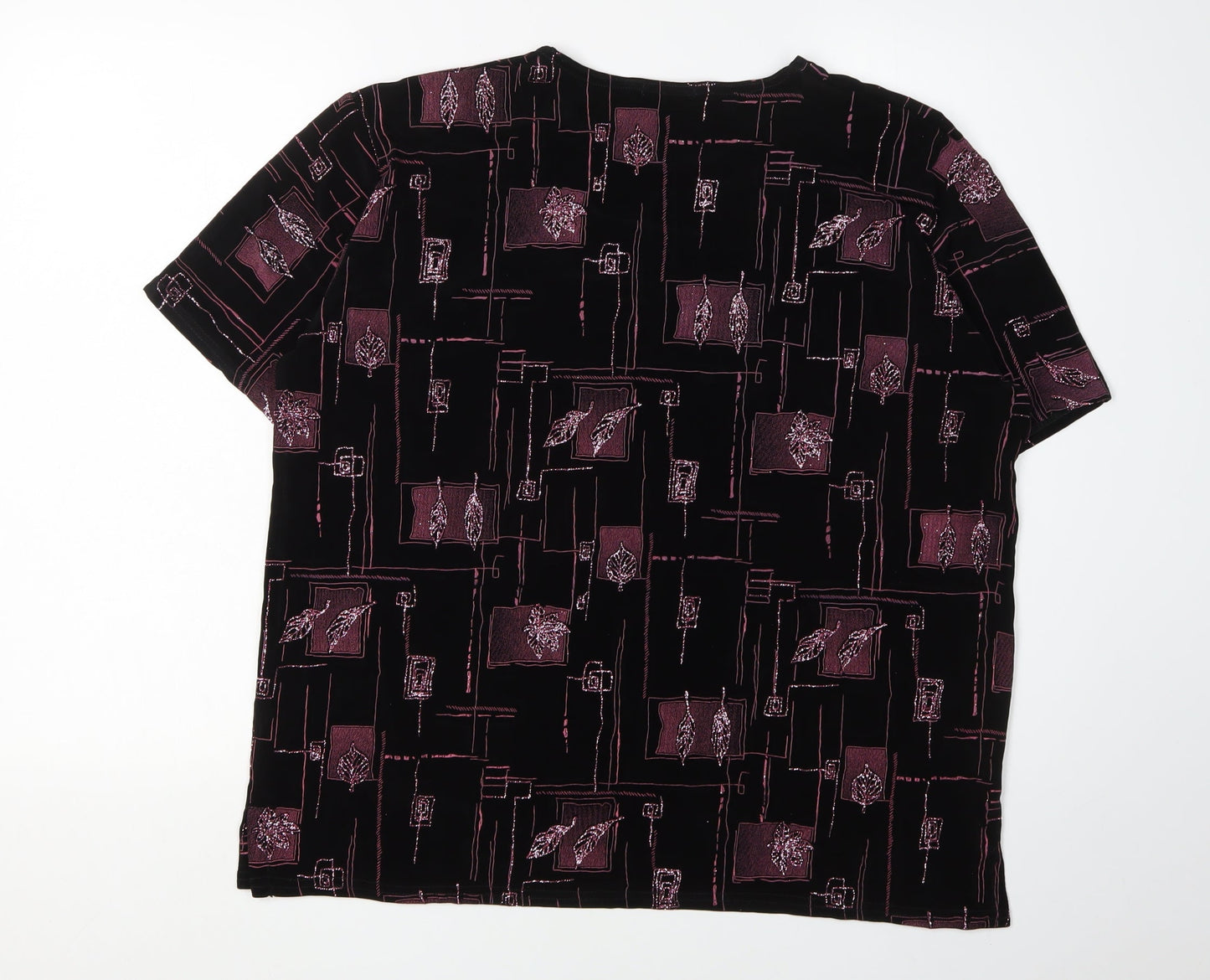 EYE Design Women's Black Geometric T-Shirt, XL