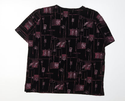 EYE Design Women's Black Geometric T-Shirt, XL