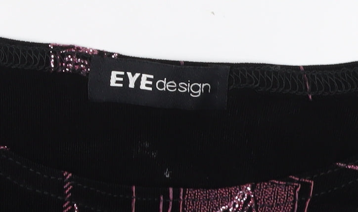 EYE Design Women's Black Geometric T-Shirt, XL