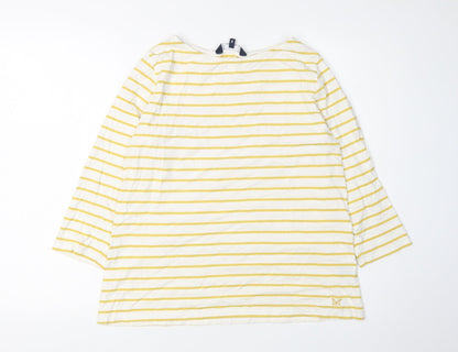 Womens UK Size 14 Crew Clothing Company Yellow Basic T-Shirt