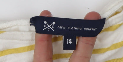 Womens UK Size 14 Crew Clothing Company Yellow Basic T-Shirt