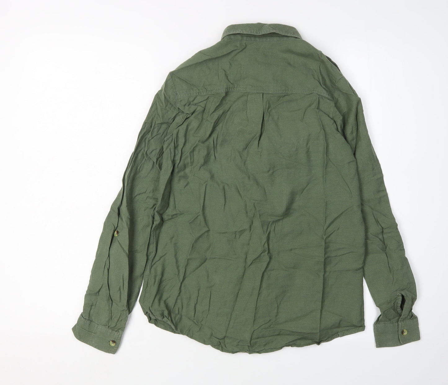 Womens UK Size 6 Select Green Basic Button-Up