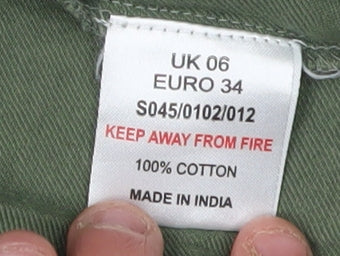 Womens UK Size 6 Select Green Basic Button-Up