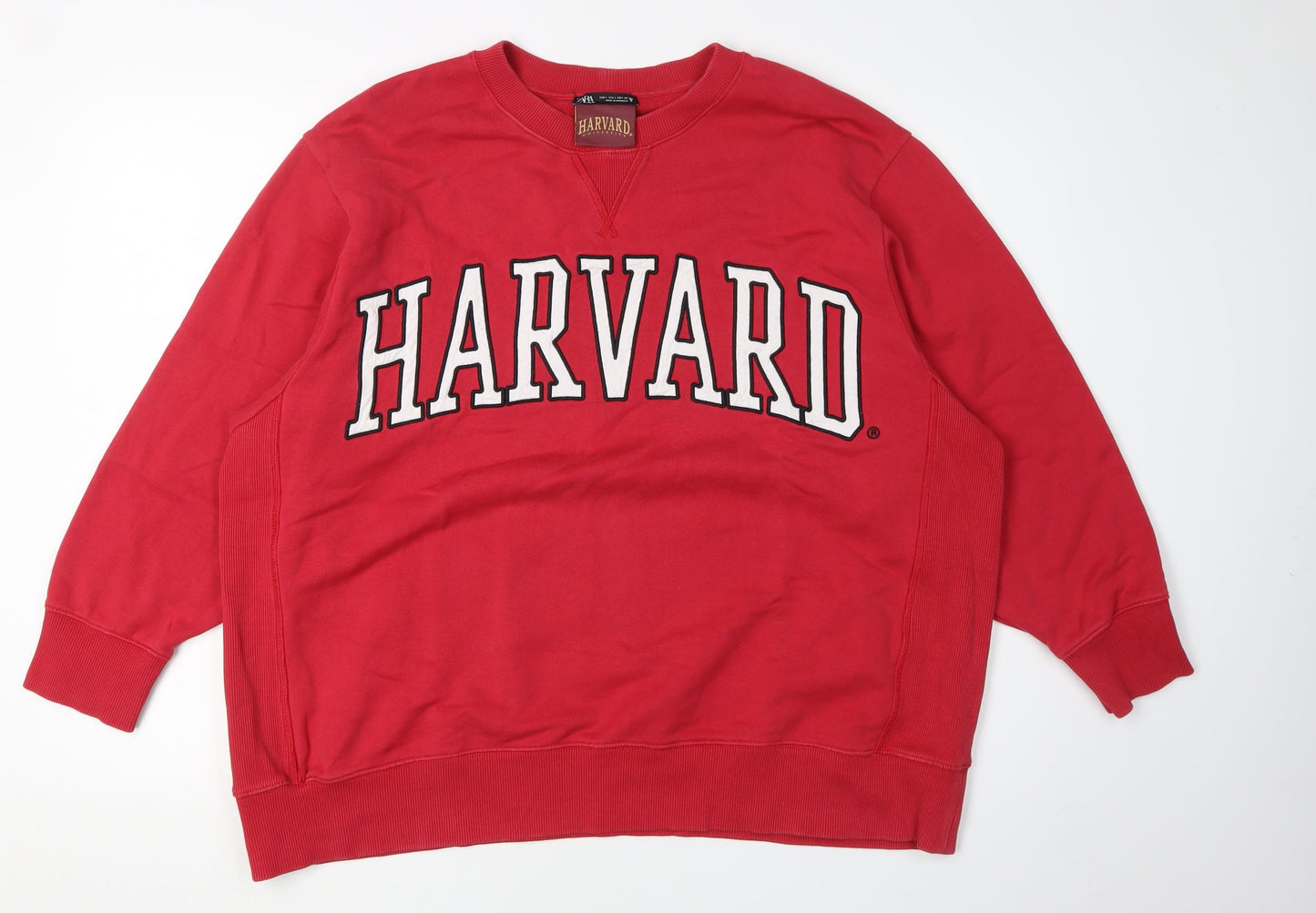 Zara Red Harvard Logo Unisex Sweatshirt - UK 12
