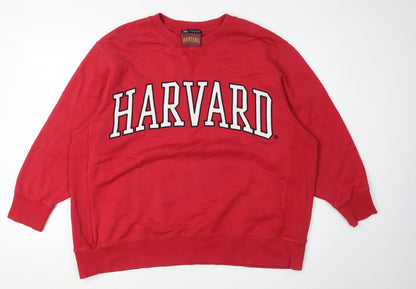 Zara Red Harvard Logo Unisex Sweatshirt - UK 12