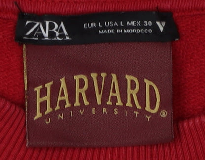 Zara Red Harvard Logo Unisex Sweatshirt - UK 12