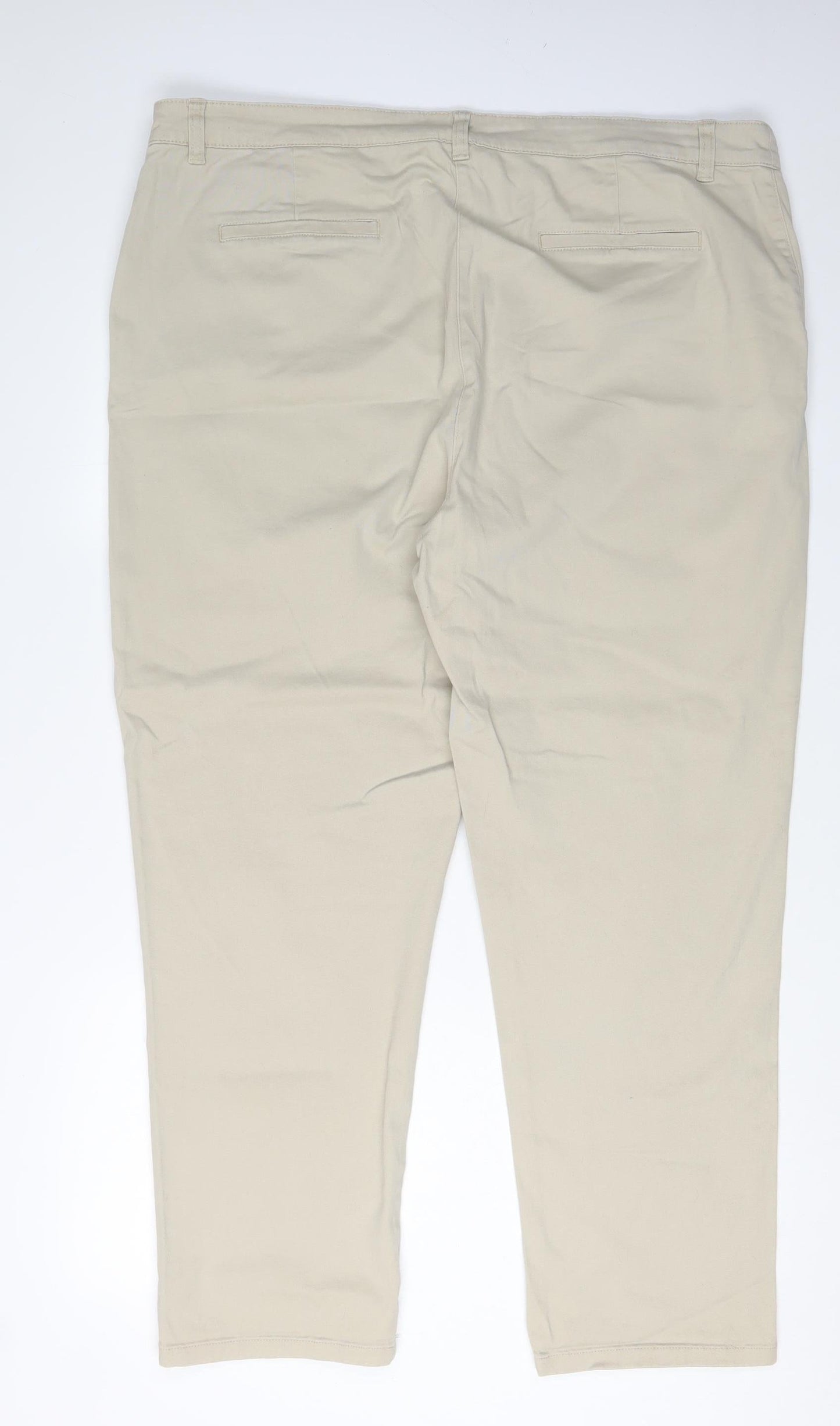 Peacocks Women Beige Khakis Jeans Size 18 Regular Fit