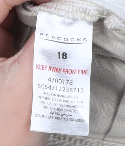 Peacocks Women Beige Khakis Jeans Size 18 Regular Fit