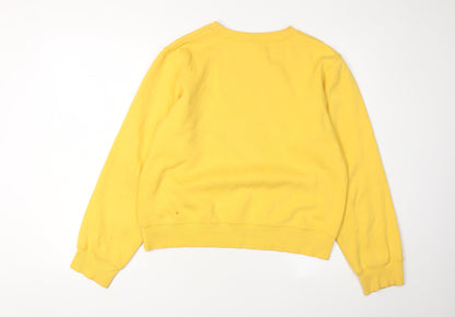 Adidas Yellow Logo Pullover Sweatshirt M Unisex Adults
