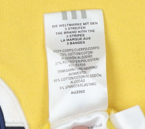 Adidas Yellow Logo Pullover Sweatshirt M Unisex Adults