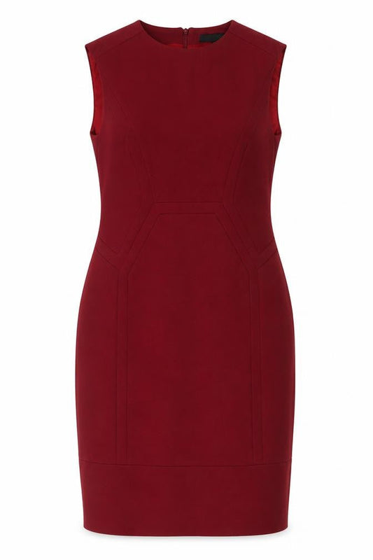 Front view of Jaeger Women's Red Sheath Dress -, size 12