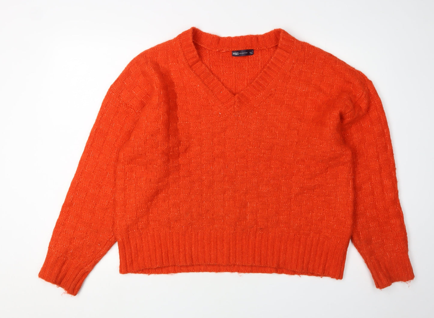 Womens UK Size L Marks and Spencer Orange Pullover Jumper