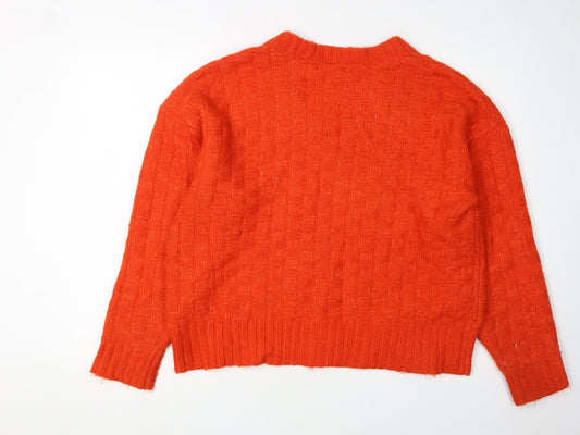Womens UK Size L Marks and Spencer Orange Pullover Jumper