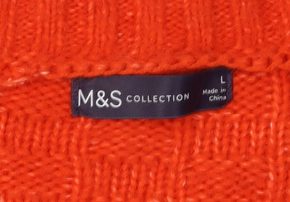 Womens UK Size L Marks and Spencer Orange Pullover Jumper