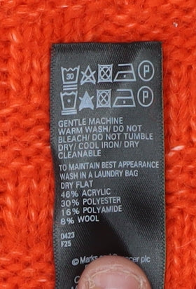 Womens UK Size L Marks and Spencer Orange Pullover Jumper