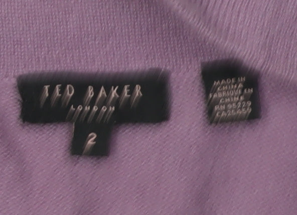 Womens UK Size 10 Ted Baker Purple Shrug Jumper