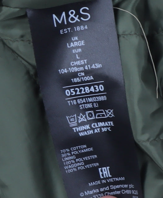 Mens UK Size L Marks and Spencer Brown Military Jacket