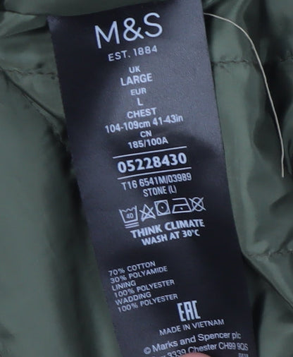 Mens UK Size L Marks and Spencer Brown Military Jacket