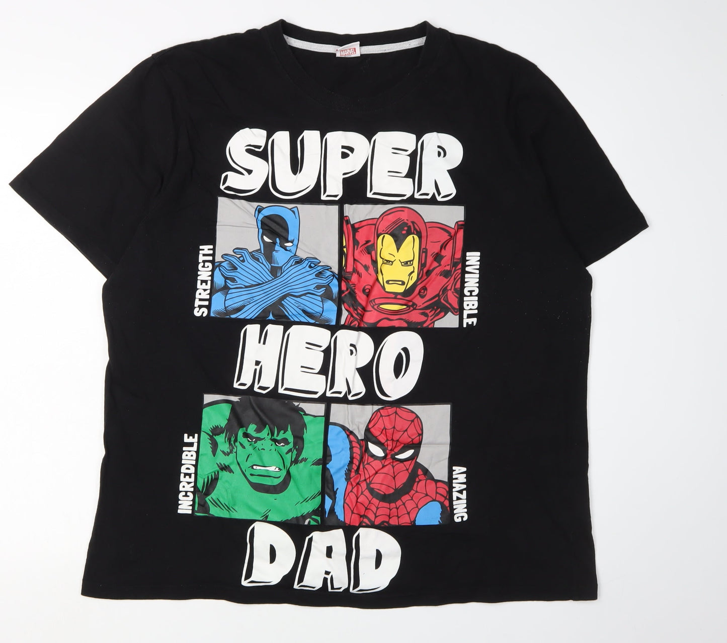 Marvel Comics XL Men's Black Superhero Graphic T-Shirt