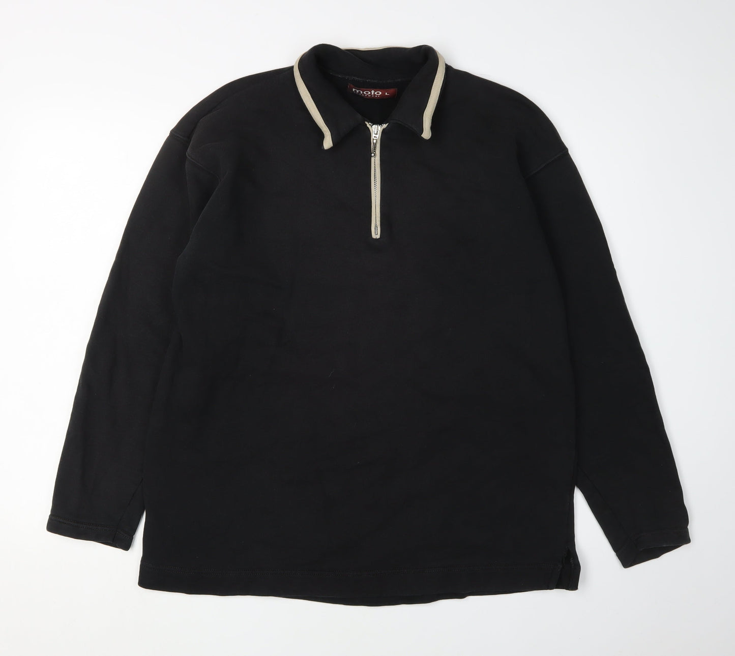 Moto Jeanswear Men's Black 1/4 Zip Sweatshirt L