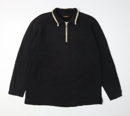 Moto Jeanswear Men's Black 1/4 Zip Sweatshirt L