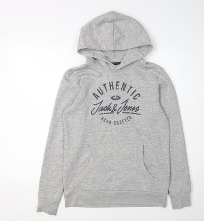 Jack & Jones Boys Grey Pullover Hoodie, 14 Years, Casual Wear