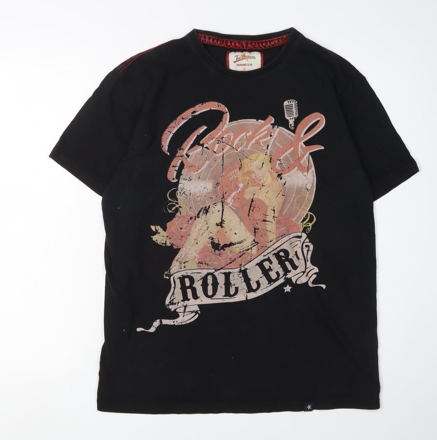 Joe Browns Men's Black Rock Roller Graphic Tee, Size L