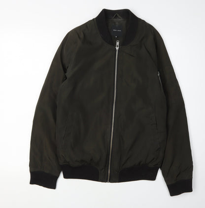 Womens UK Size 10 New Look Green Bomber Jacket