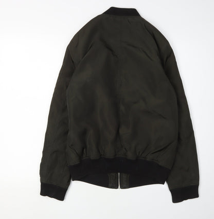 Womens UK Size 10 New Look Green Bomber Jacket