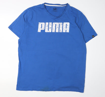 Puma Men's Blue XL Sports T-Shirt with Logo