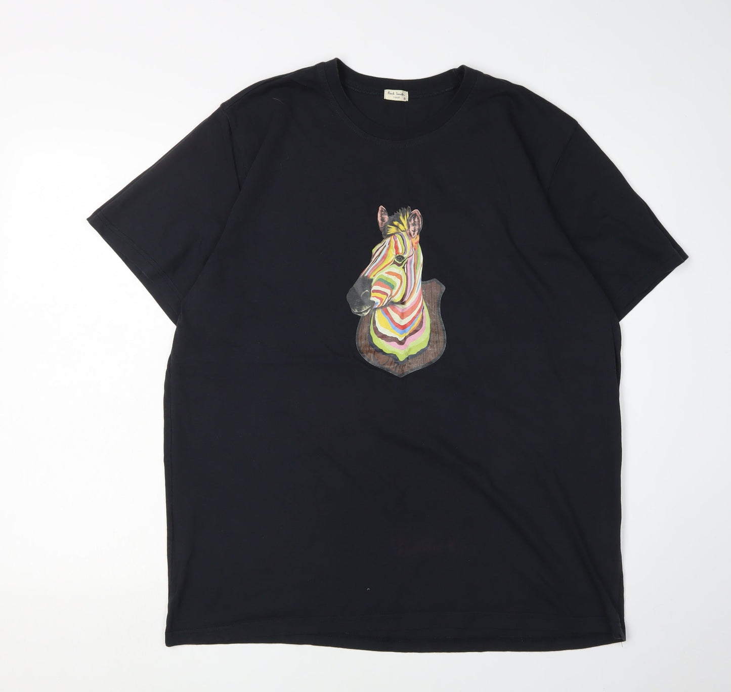 Paul Smith Men's Medium Black Zebra Graphic T-Shirt