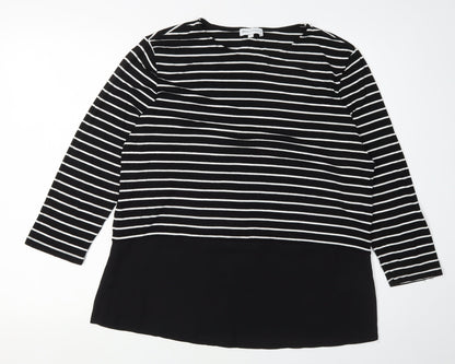 Womens UK Size 14 Warehouse Black Basic Blouse