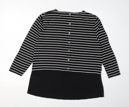 Womens UK Size 14 Warehouse Black Basic Blouse