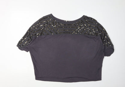 Womens UK Size M Monsoon Grey Basic T-Shirt