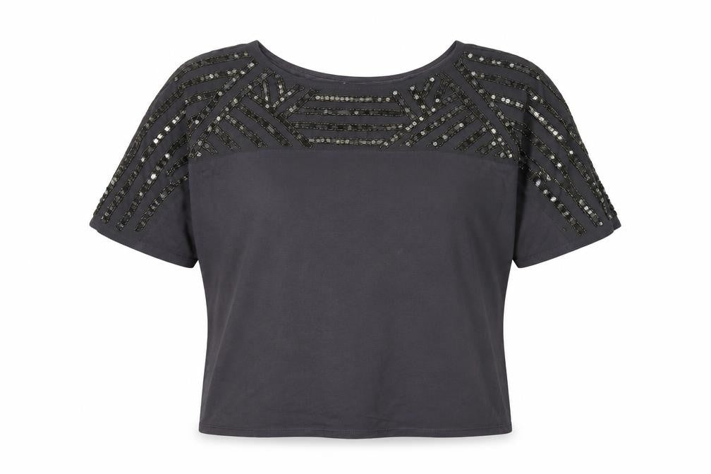 Womens UK Size M Monsoon Grey Basic T-Shirt