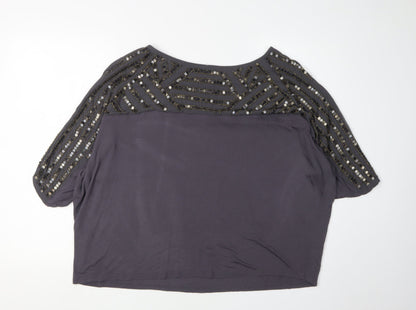 Womens UK Size M Monsoon Grey Basic T-Shirt