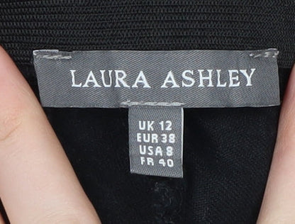 Womens UK Size 12 Laura Ashley Regular Fit Casual Formal Workwear Black Trousers