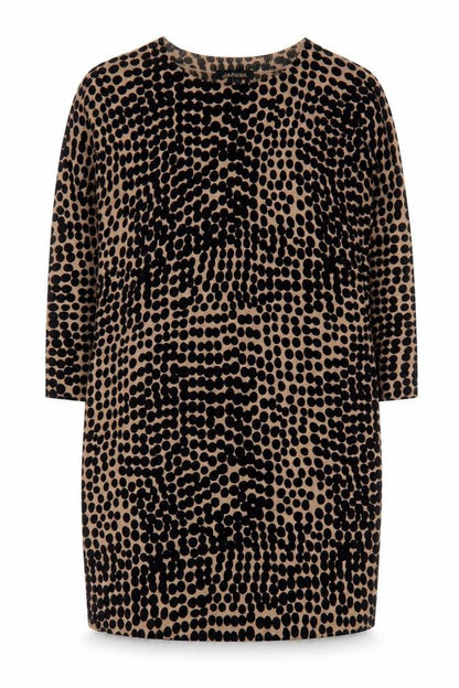 Jaeger Women's Black & Beige Animal Print Dress S