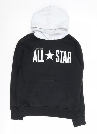 Converse Boys Black Hoodie, Size 10-11 Years, Pullover Style